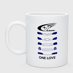 Кружка керамическая One love subaru, цвет: белый