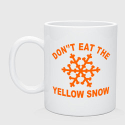 Кружка керамическая Dont eat the yelow snow, цвет: белый