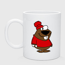 Кружка керамическая Бобер, цвет: белый