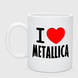 Кружка керамическая I love Metallica, цвет: белый