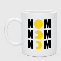 Кружка керамическая Pac-Man: Nom nom, цвет: белый