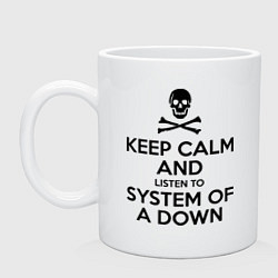 Кружка керамическая Keep Calm & System Of A Down , цвет: белый