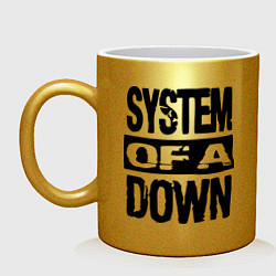 Кружка керамическая System Of A Down, цвет: золотой