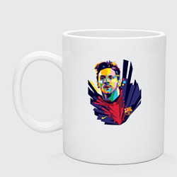 Кружка керамическая Messi Art, цвет: белый