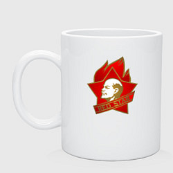 Кружка керамическая Lenin: Red Star, цвет: белый