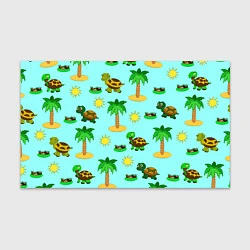 Бумага для упаковки Черепашки и пальмы, цвет: 3D-принт