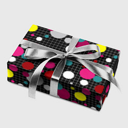 Бумага для упаковки Разноцветный горох на черном, цвет: 3D-принт — фото 2