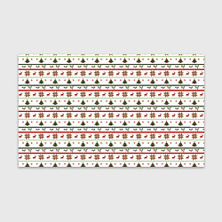 Бумага для упаковки Узор новогодний Бело-красно-зеленый, цвет: 3D-принт