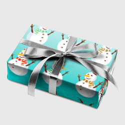 Бумага для упаковки Веселые снеговички узор, цвет: 3D-принт — фото 2