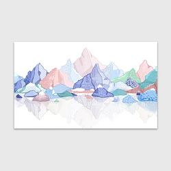 Бумага для упаковки Разноцветные пастельные оттенки гор в отражении во, цвет: 3D-принт
