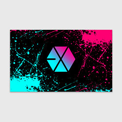 Бумага для упаковки EXO BAND NEON LOGO НЕОНОВЫЕ БРЫЗГИ КРАСОК, цвет: 3D-принт