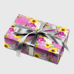 Бумага для упаковки Полевые фиолетовые и желтые цветочки, цвет: 3D-принт — фото 2