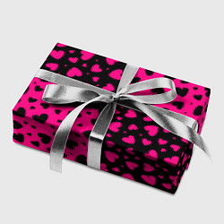 Бумага для упаковки Черно-Розовые сердца, цвет: 3D-принт — фото 2