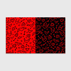 Бумага для упаковки Черно-Красные сердца с крылышками, цвет: 3D-принт