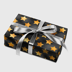 Бумага для упаковки Золотые звезды на черном, цвет: 3D-принт — фото 2