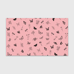 Бумага для упаковки Цветочки и бабочки на розовом фоне, цвет: 3D-принт