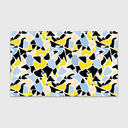Бумага для упаковки Абстрактный узор в желто-голубых тонах на черном ф, цвет: 3D-принт
