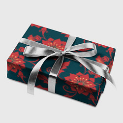 Бумага для упаковки Red flowers texture, цвет: 3D-принт — фото 2