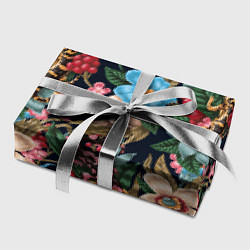 Бумага для упаковки Паттерн из цветов, черепов и саламандр, цвет: 3D-принт — фото 2