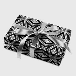 Бумага для упаковки Черно-белый узор геометрический ромбы, цвет: 3D-принт — фото 2