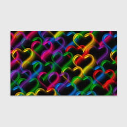 Бумага для упаковки Граффити - неоновые сердца, цвет: 3D-принт