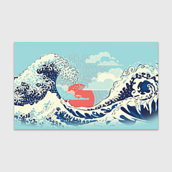 Бумага для упаковки Морской пейзаж с большими волнами на закате, цвет: 3D-принт
