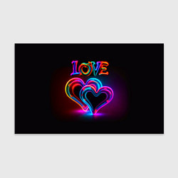 Бумага для упаковки Love - неоновые сердца, цвет: 3D-принт