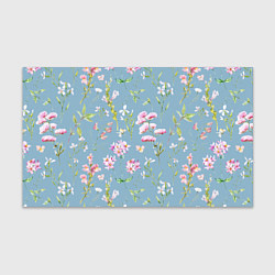 Бумага для упаковки Акварельные розовые цветы на голубом фоне, цвет: 3D-принт