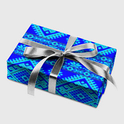 Бумага для упаковки Сине-голубые узоры - вышивка, цвет: 3D-принт — фото 2