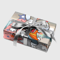 Бумага для упаковки Веселый заяц на фоне елки, цвет: 3D-принт — фото 2