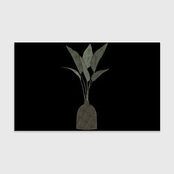 Бумага для упаковки Крупные листья в вазе на чёрном фоне, цвет: 3D-принт