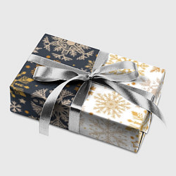 Бумага для упаковки Рождественские милые золотые снежинки, цвет: 3D-принт — фото 2