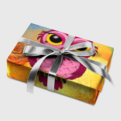 Бумага для упаковки Малиновая сова на абстрактном фоне, цвет: 3D-принт — фото 2