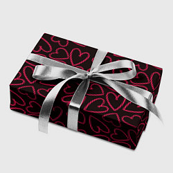 Бумага для упаковки Розовые сердечки на темном фоне, цвет: 3D-принт — фото 2