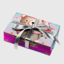 Бумага для упаковки Мишка с сердечком и цветком, цвет: 3D-принт — фото 2
