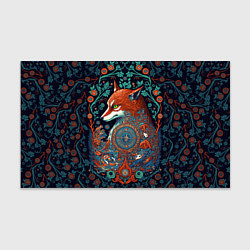 Бумага для упаковки Рыжая лиса с орнаментом, цвет: 3D-принт