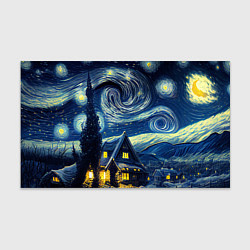 Бумага для упаковки Новогодняя ночь - имитация Ван Гога, цвет: 3D-принт