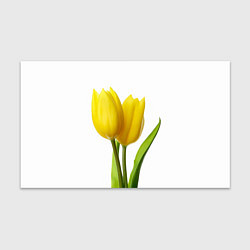 Бумага для упаковки Желтые тюльпаны на белом, цвет: 3D-принт