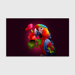 Бумага для упаковки Попугай ара с цветами, цвет: 3D-принт