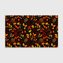 Бумага для упаковки Осенние листья на черном фоне, цвет: 3D-принт