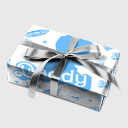 Бумага для упаковки Папочка - силуэт Кена: паттерн синий, цвет: 3D-принт — фото 2