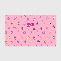 Бумага для упаковки Лиза - в стиле барби: аксессуары на розовом паттер, цвет: 3D-принт
