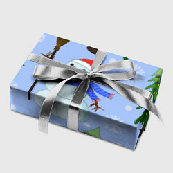 Бумага для упаковки Снеговики с новогодними елками паттерн, цвет: 3D-принт — фото 2