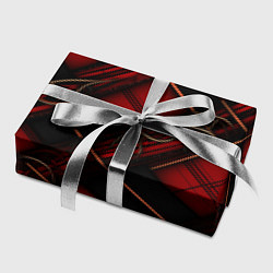 Бумага для упаковки Тёмно-красная диагональная клетка, цвет: 3D-принт — фото 2