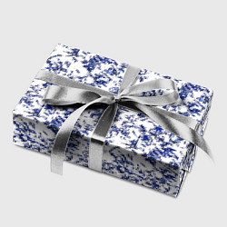 Бумага для упаковки Белый с синими пёрышками, цвет: 3D-принт — фото 2