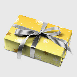 Бумага для упаковки Снежинки и звезды на желтом, цвет: 3D-принт — фото 2