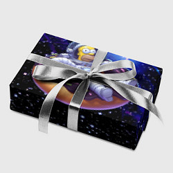Бумага для упаковки Космонавт Гомер Симпсон на пончике - нейросеть, цвет: 3D-принт — фото 2