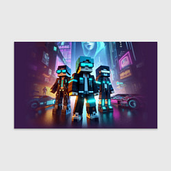 Бумага для упаковки Minecraft - neon metropolis ai art, цвет: 3D-принт