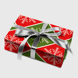 Бумага для упаковки Рождественский паттерн со снежинками в ромбах, цвет: 3D-принт — фото 2