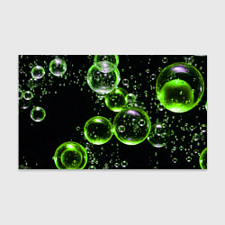 Бумага для упаковки Зеленые пузыри на черном, цвет: 3D-принт